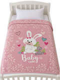 Baby Cute Bunny Blanket | Soft 1-Ply Plush Toddler Throw | 41" x 53"