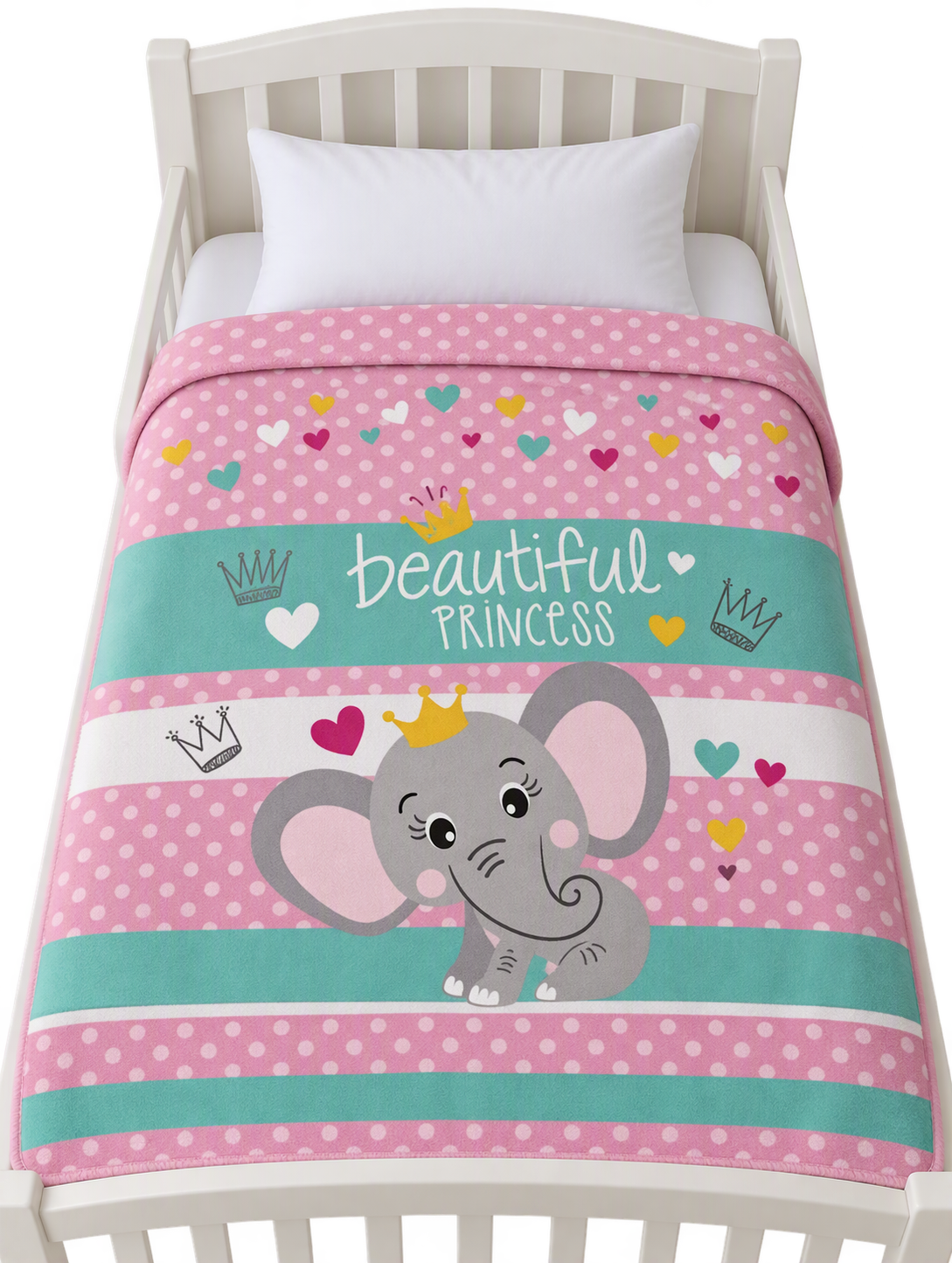 Beautiful Princess Baby Blanket | Soft 1-Ply Toddler Throw | 41" x 53"