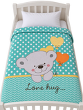 Love Hug Bear Baby Blanket | Soft 1-Ply Toddler Throw | 41" x 53"
