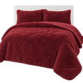 Shaggy Faux Fur Blanket Set | Ultra Soft Plush Sherpa Bedding (3-Piece)