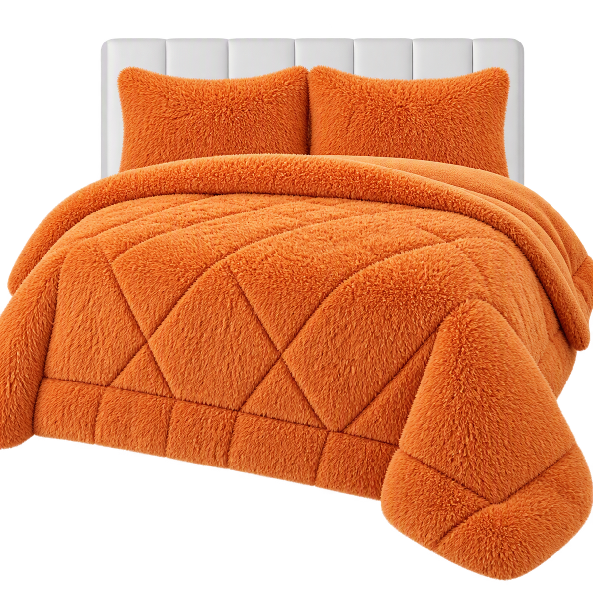 Shaggy Faux Fur Blanket Set | Ultra Soft Plush Sherpa Bedding (3-Piece)