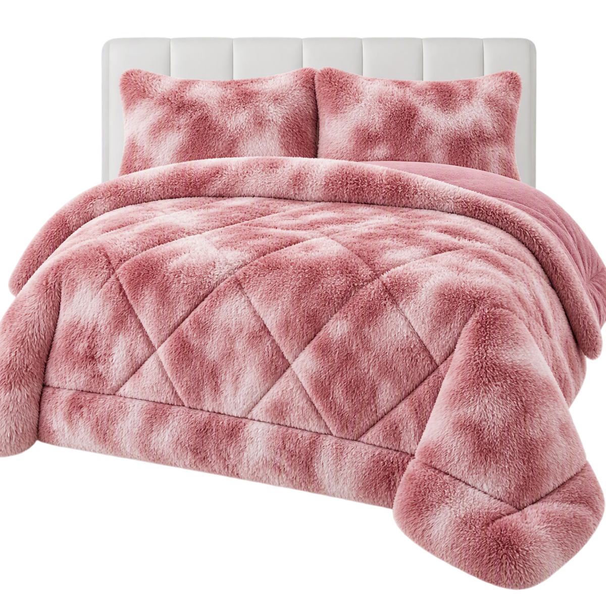 Shaggy Faux Fur Blanket Set | Ultra Soft Plush Sherpa Bedding (3-Piece)