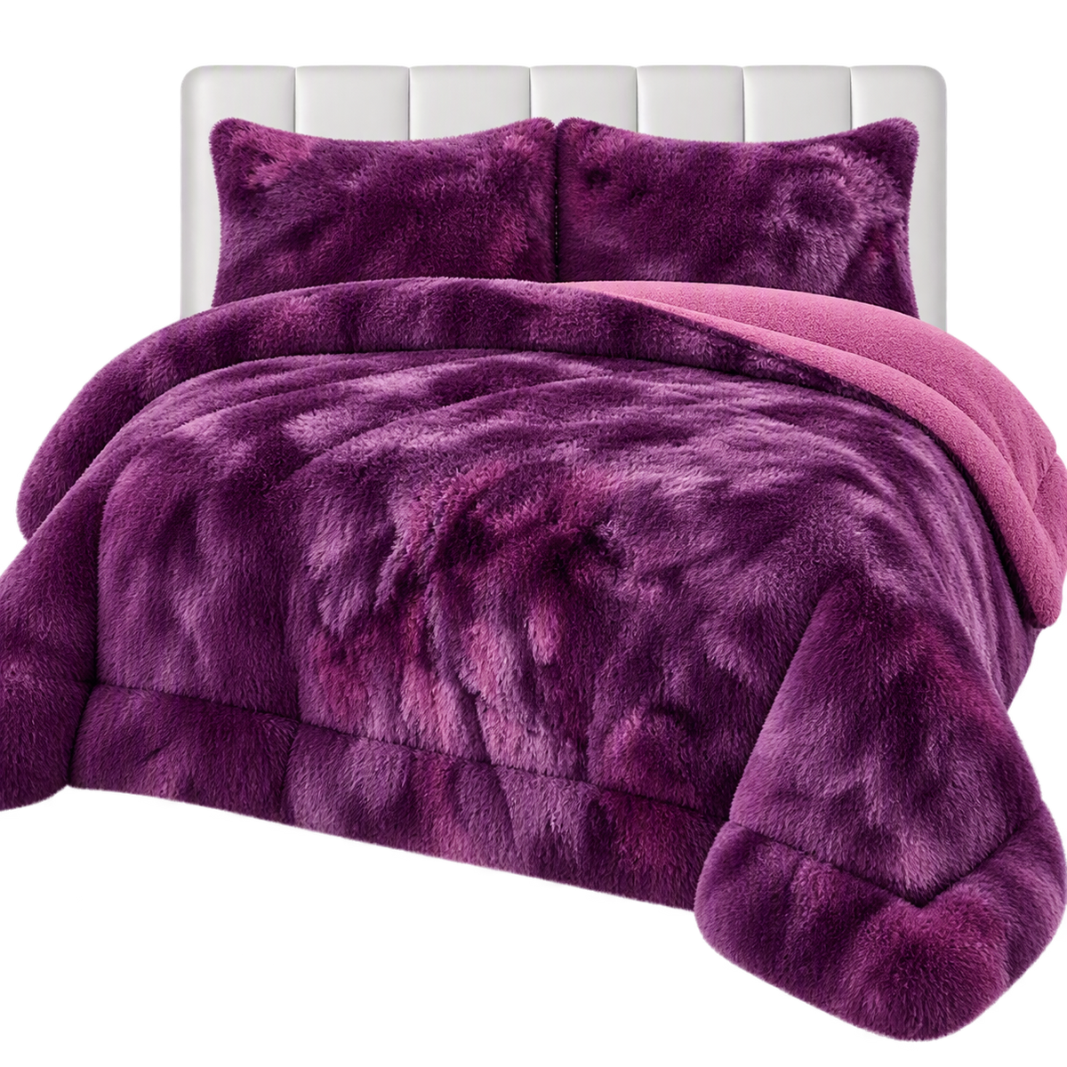 Shaggy Faux Fur Blanket Set | Ultra Soft Plush Sherpa Bedding (3-Piece)