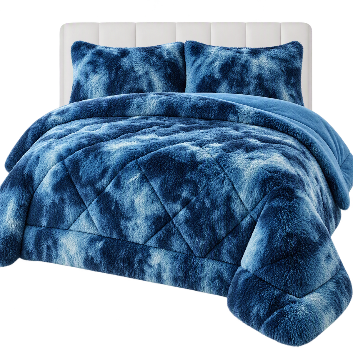 Shaggy Faux Fur Blanket Set | Ultra Soft Plush Sherpa Bedding (3-Piece)