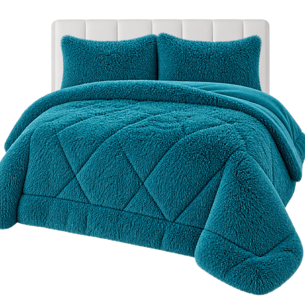 Shaggy Faux Fur Blanket Set | Ultra Soft Plush Sherpa Bedding (3-Piece)