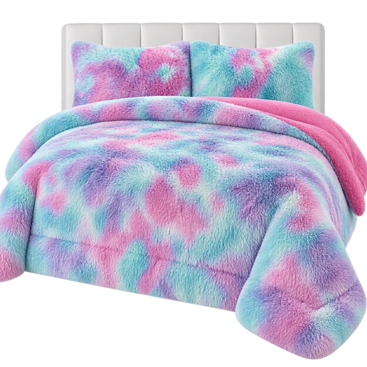 Shaggy Faux Fur Blanket Set | Ultra Soft Plush Sherpa Bedding (3-Piece)